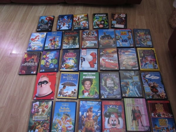 Samling av 33 Disney-filmer på DVD (animert/live-action)