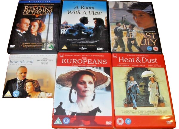 Merchant Ivory Collection – 6 DVD:tä (A Room with a View, Feast of July ym.)
