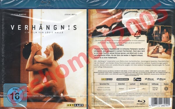 Damage (1992) – Louis Malle Blu-ray med Jeremy Irons, Juliette Binoche