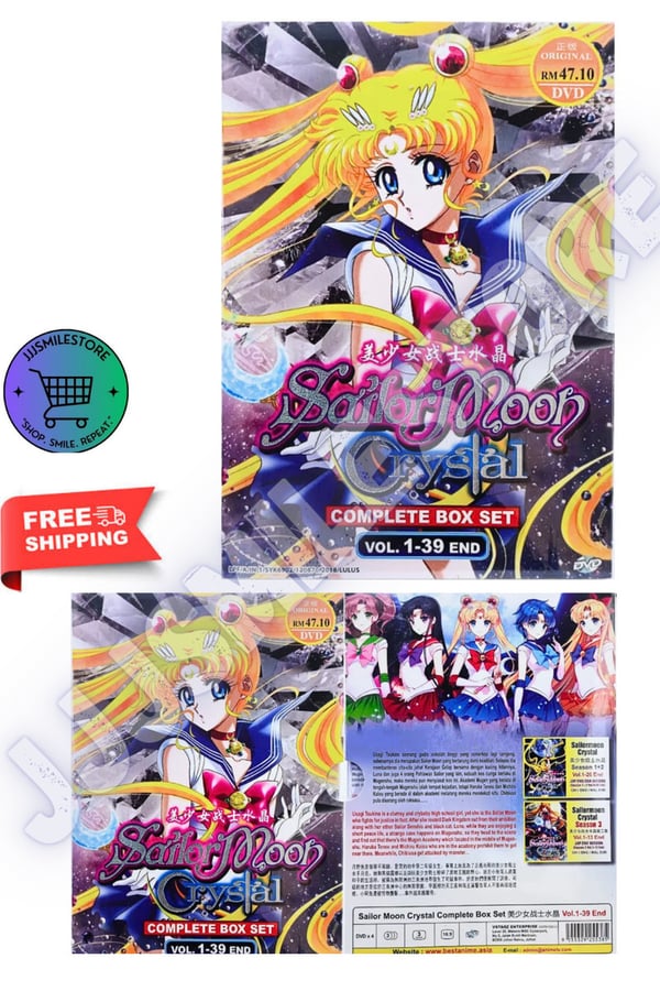 Sailor Moon Crystal Komplet Box Set Vol. 1-39 Engelsk Dub DVD