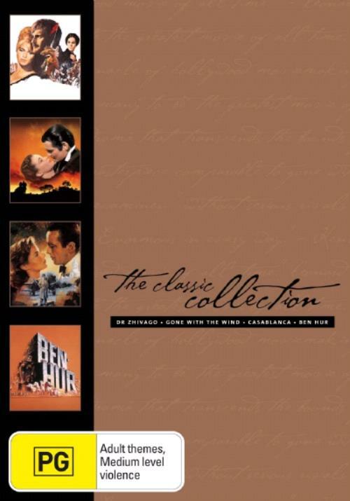 Filmpaket: Dr Zhivago, Borta med vinden, Casablanca, Ben Hur (2002) – DVD