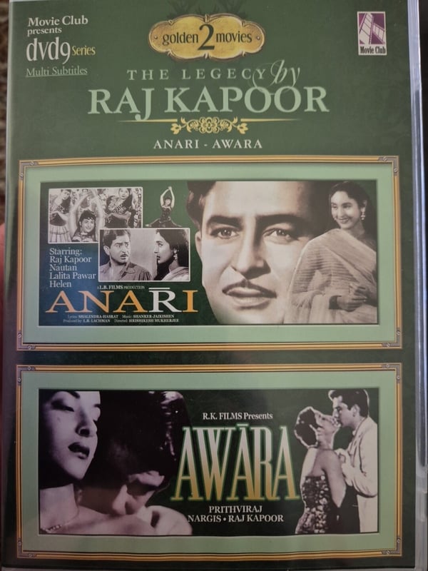 THE LEGACY BY RAJ KAPOOR - Indisk Bollywood-film AWARA & ANARI AWRA DVD (1951)