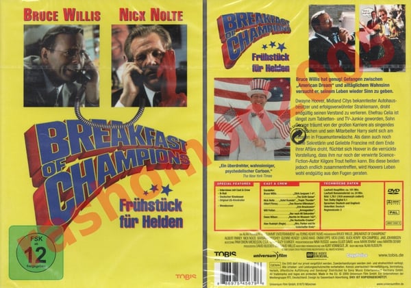 Breakfast of Champions DVD med Bruce Willis & Nick Nolte