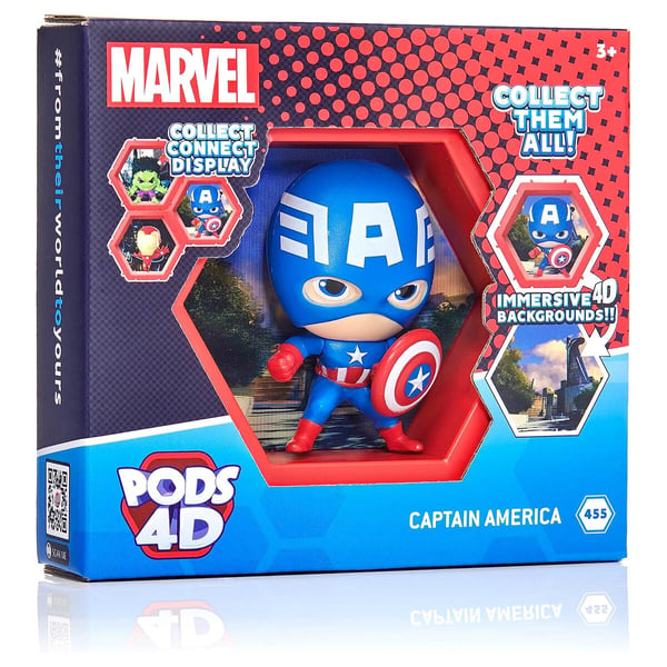 POD 4D Marvel Captain America Unique Collectable Bobble-head figure Kids Age 3+ Brand New
