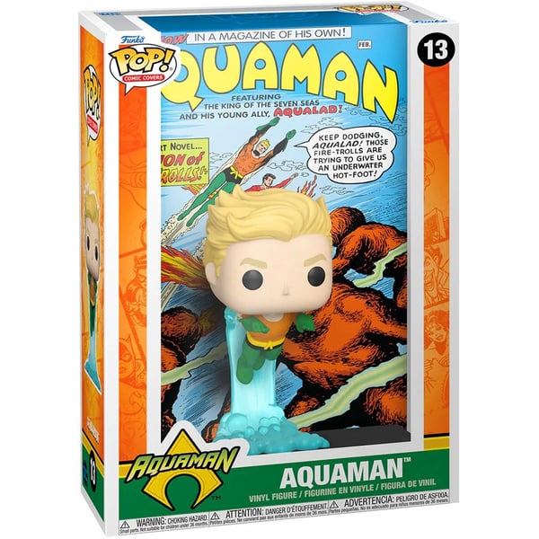 Funko DC Aquaman Vinyl Figure with Case POP Comic Covers Collectable No 13 Brand New