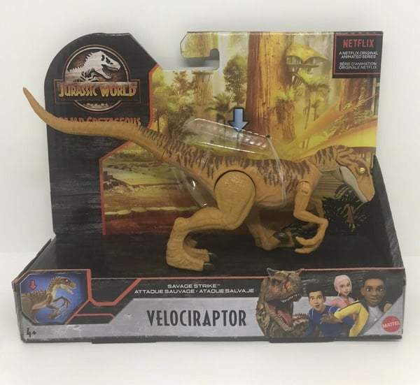 Jurassic World Camp Cretaceous Savage Strike Orange Velociraptor Brand New