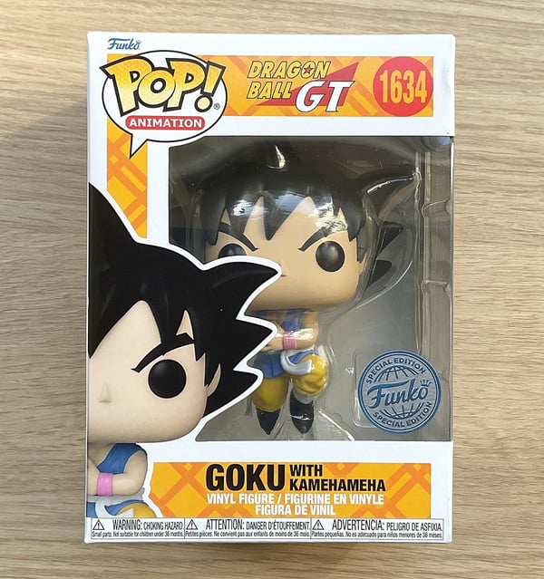 Funko Pop Dragon Ball GT Goku With Kamehameha #1634 + Free Protector Brand New