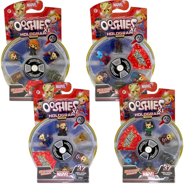 Marvel Ooshies XL Hologram Series 6-Pack SET OF 4 Avengers, GOTG, Thor, etc Brand New