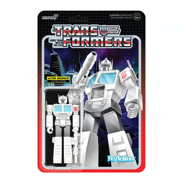 Super 7 Transformers ReAction Wave 8 Optimus Prime (Ultra Magnus) 08790 Brand New