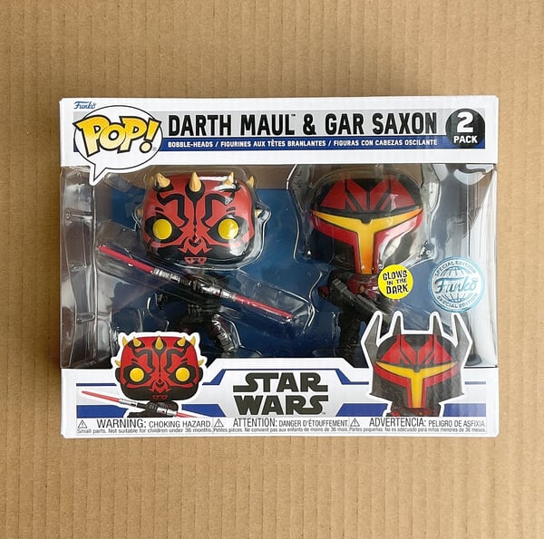 Funko Pop Star Wars Darth Maul & Gar Saxon 2-Pack + Free Protector Brand New