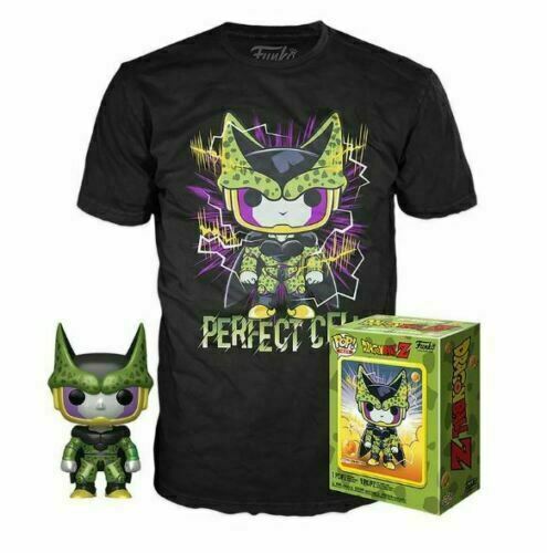 POP TEES DRAGONBALL Z PERFECT CELL SMALL T-SHIRT AND METALLIC POP UNISEX FUNKO Brand New