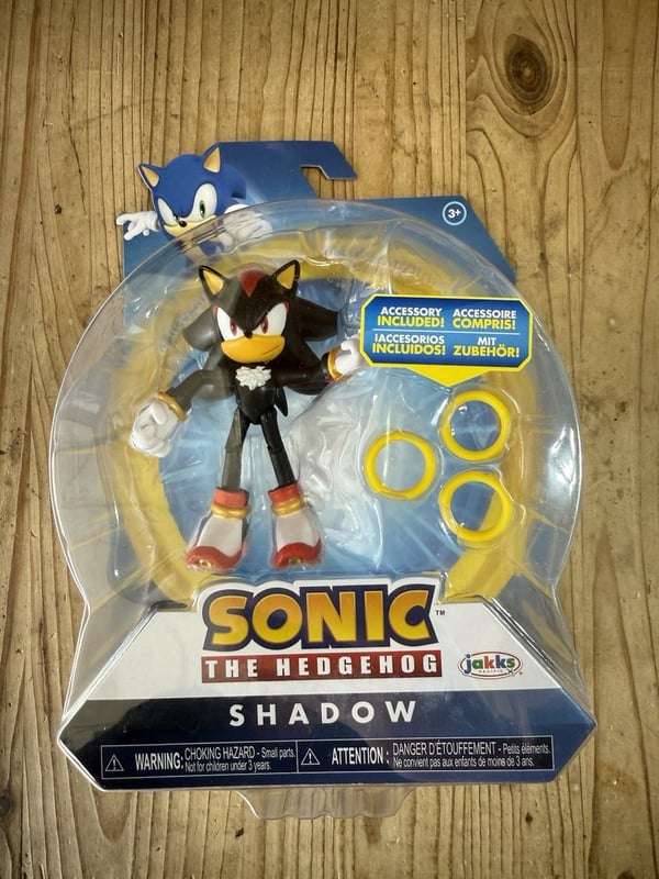 Sonic The Hedgehog Shadow With Rings 10cm Posable Figure Brand New