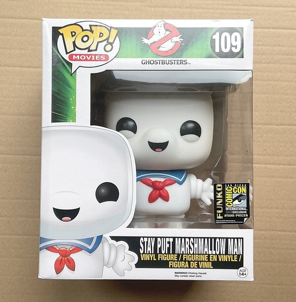 Funko Pop Ghostbusters Stay Puft Marshmallow Man GITD 6 SDCC #109 (Box Wear) Brand New