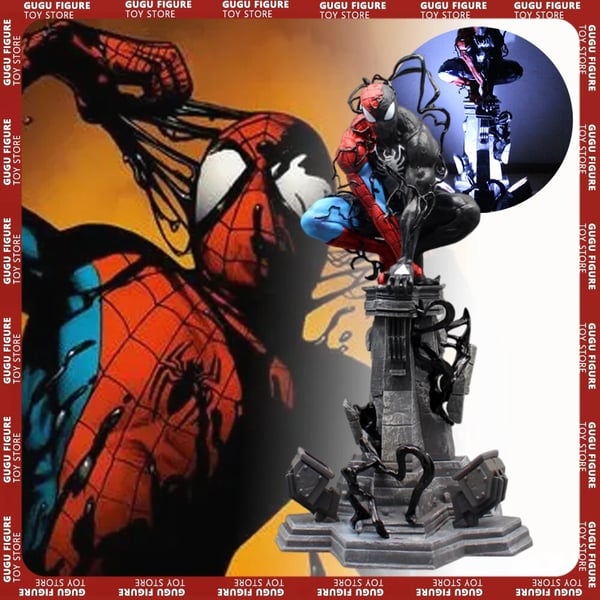 Spider-Man & Venom 40cm Statue Luminous Marvel Figure Collectible Desk Decor Brand New
