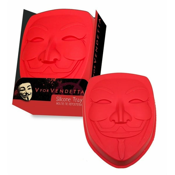 V for Vendetta Silicone Bakery-Form Guy Fawkes Mask Brand New
