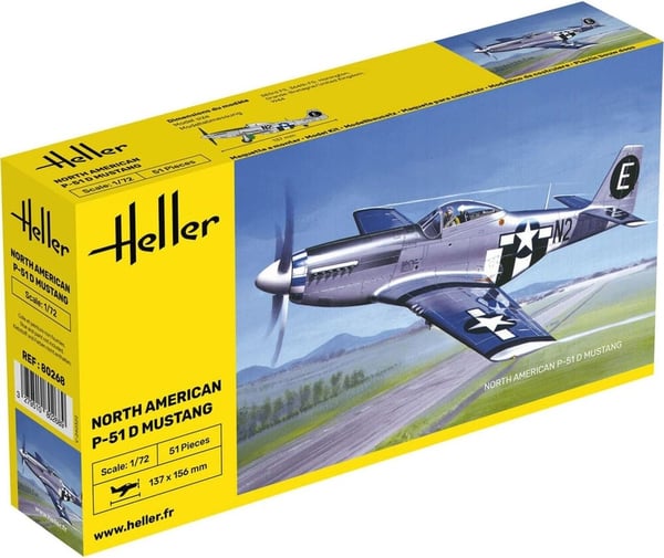 Heller HEL80268 1:72-North American P-51 Mustang Plastic Model Kit (MIB) Brand New
