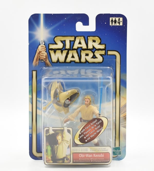 Star Wars Attack of the Clones Obi-Wan Kenobi (Coruscant Chase) Action Figure Brand New