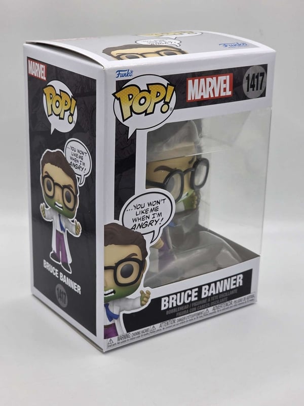 BRUCE BANNER (DON'T MAKE ME ANGRY QUOTE) Funko Pop Marvel #1417 Brand New