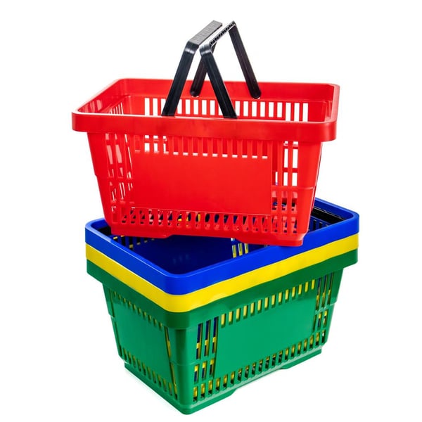 Indkøbskurv gul 22L H-22 cm L-30 cm G-43 cm 10 stk.