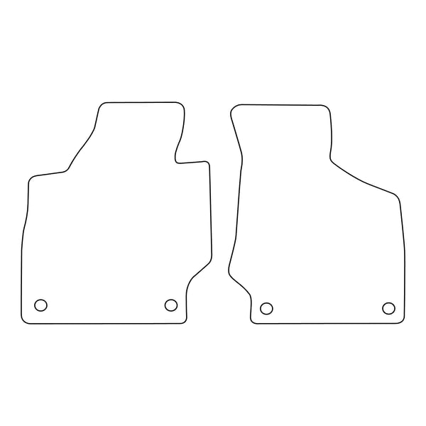 Sæt med velourmåtter, der passer til Audi TT II 8J Cabrio 2006-2014 - blå detaljer
