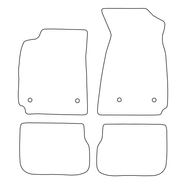 Veluurilattiamatot sopivat Audi A4 I B5 1995-1999 - mustat reunukset