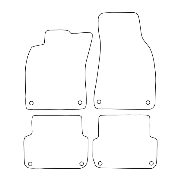 Veluurilattiamatot sopivat Audi A6 III C6 2004-2008 - mustat koristeet