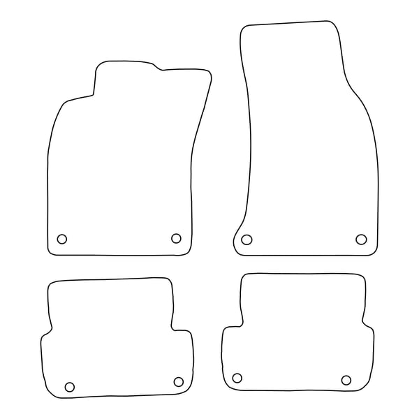 Veluurilattiamatot sopivat Audi S6 C6 Sedan 2006-2010 - punaiset reunukset