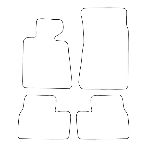 Set med golvmattor i velour som passar BMW 3-serie E30 1982-1994 - svarta detaljer
