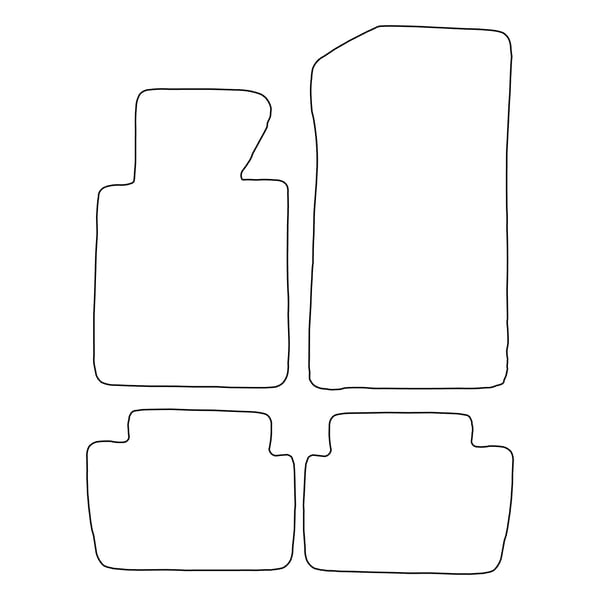 Set med golvmattor i velour som passar BMW 3-serie E46 Sedan/Touring/Coupé/Compact 1998-2004 - blå detaljer