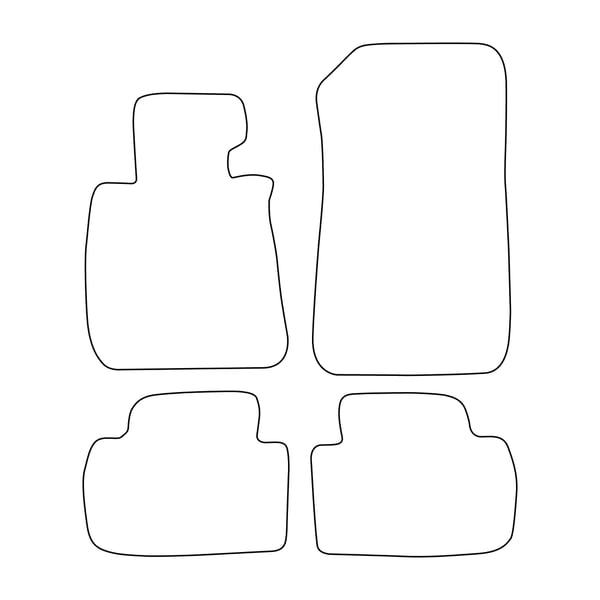 Veluurilattiamatot BMW 3-sarjaan E90/E91 2005-2012 - punaiset reunukset