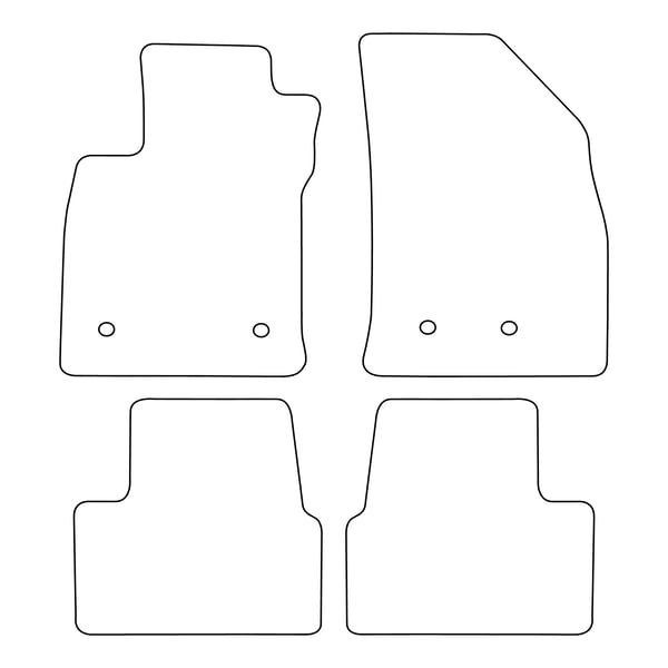 Veluurilattiamatot Chevrolet Volt 2017-2023 -malliin - mustat reunukset