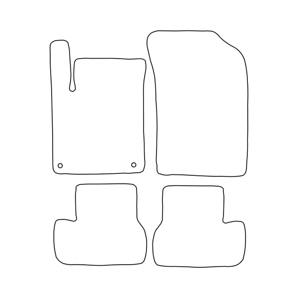 Velour-lattiamatot Citroen C3 II 2009-2016 - siniset koristeet