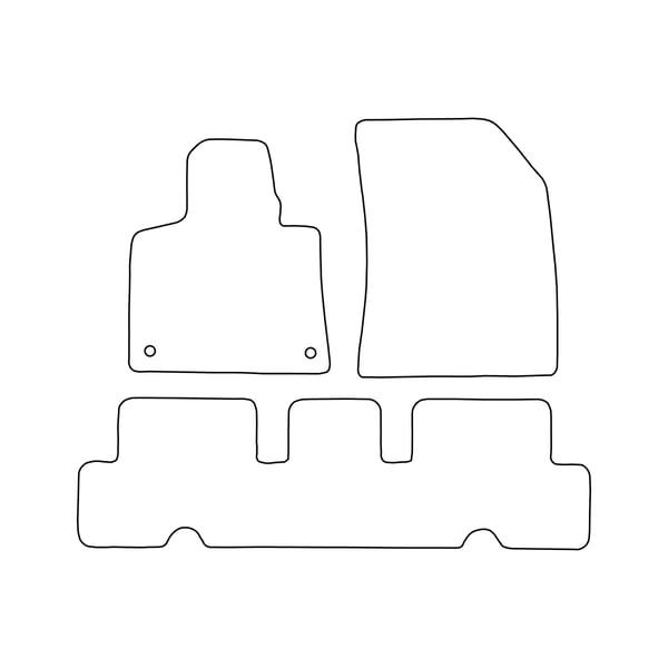 Sæt med velourmåtter, der passer til Citroën C4 Picasso II 5-sæders 2012-2019 - røde detaljer