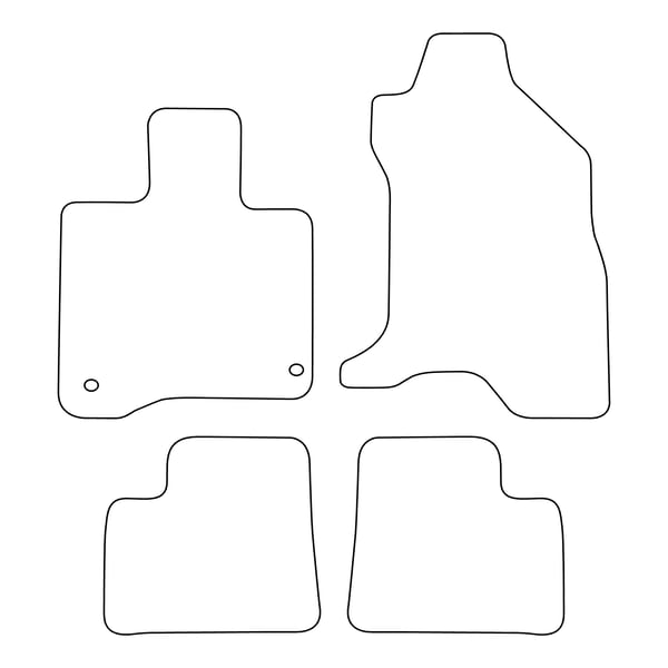 Veluurilattiamatot sopivat Citroen C-ZERO 2010-2020 - punaiset reunukset