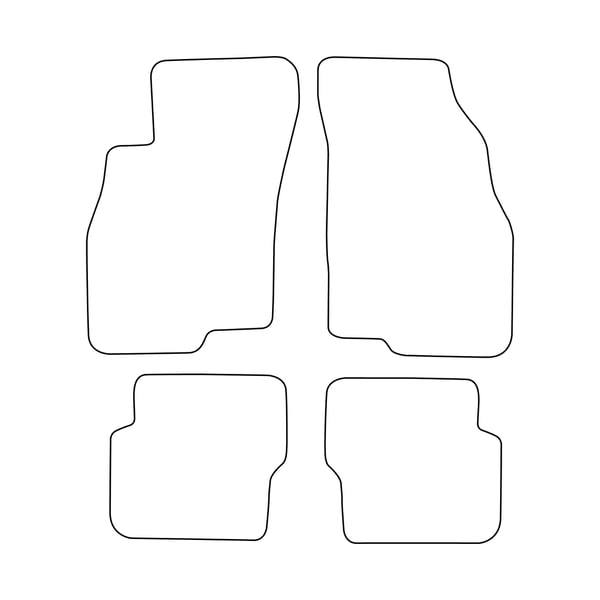 Sæt med velourmåtter, der passer til Fiat Punto Evo 2009-2012 - sorte detaljer