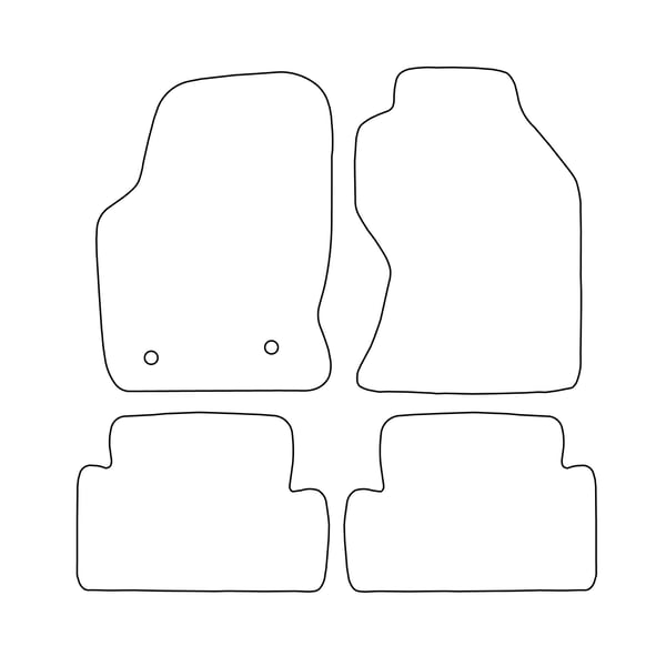 Veluurilattiamatot sopivat Ford Focus I facelift 2000-2004 - siniset reunukset