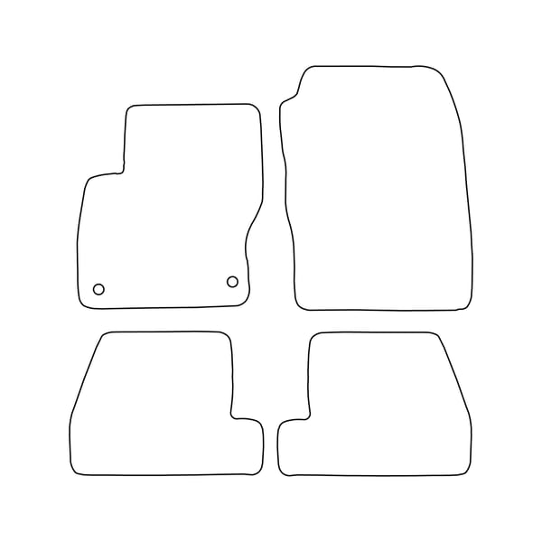 Set med golvmattor i velour lämpliga för Ford Focus III 2011-2018 - röda detaljer