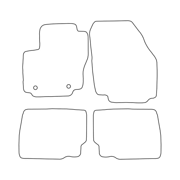 Velour-lattiamatot sopivat Ford Mondeo IV 2007-2011 - mustat reunukset
