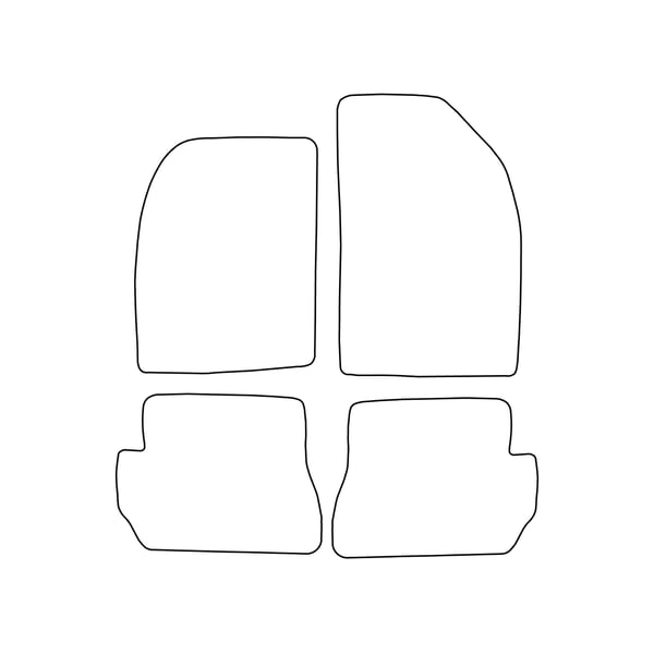 Velour-lattiamatot Ford Fusion 2002-2005 - mustat reunukset