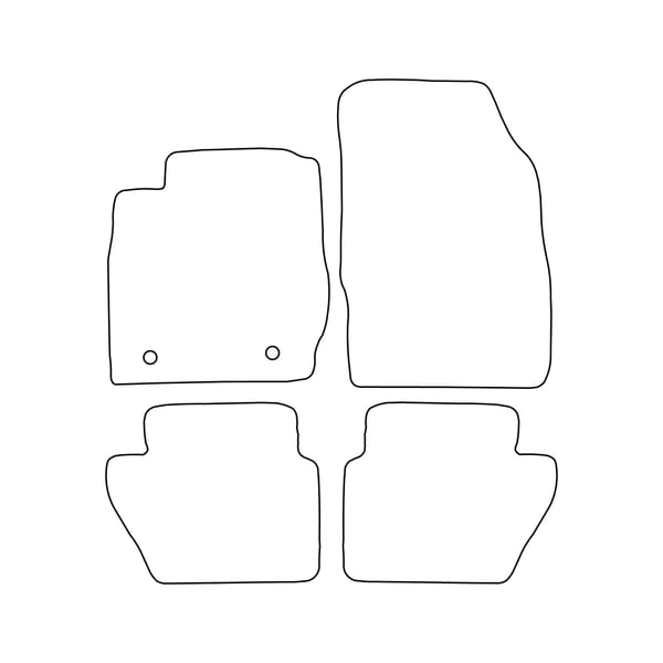 Sæt med velourmåtter til Ford Fiesta VI MK7 2008-2011 - sorte detaljer