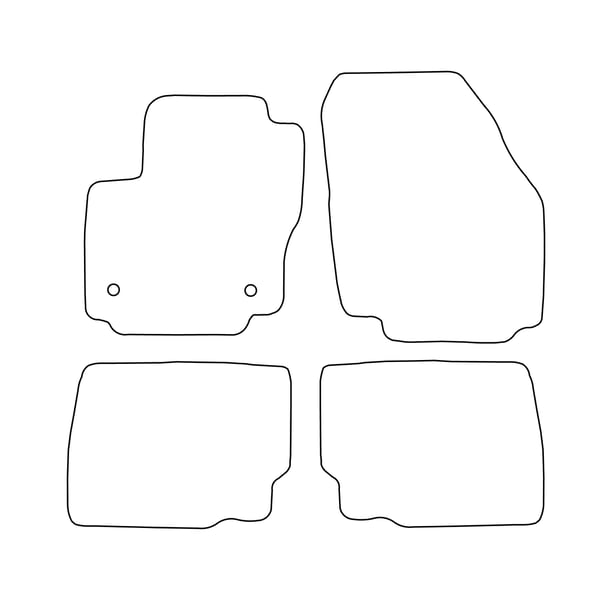 Sæt med velourmåtter, der passer til Ford Mondeo IV Lift 2011-2014 - sorte detaljer