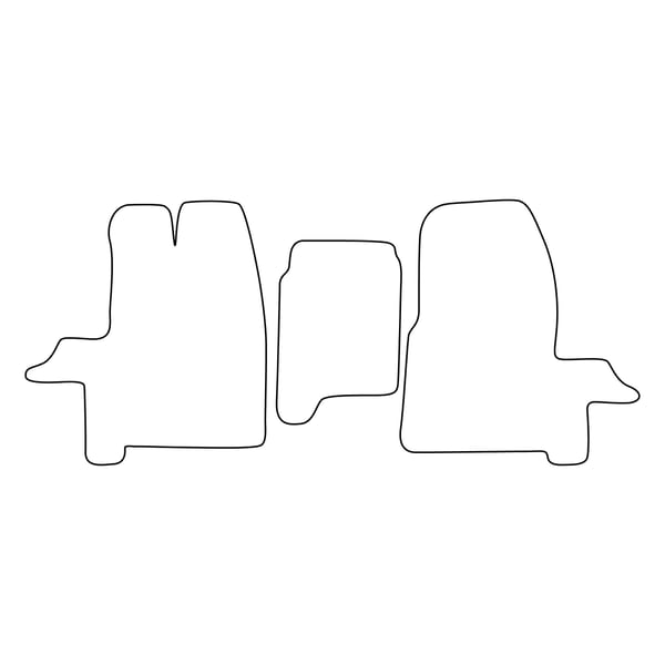 Set med golvmattor i velour som passar Ford Transit Custom I 2012-2023 - blå detaljer