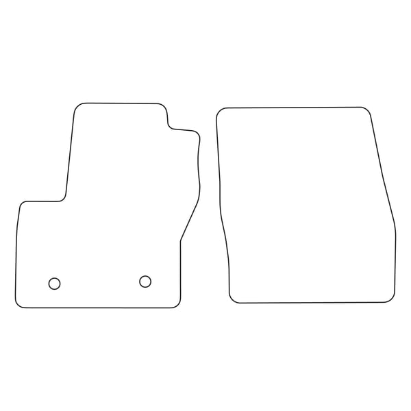 Velour-lattiamatot Ford Transit Connect II 2013-2018 - mustat reunukset
