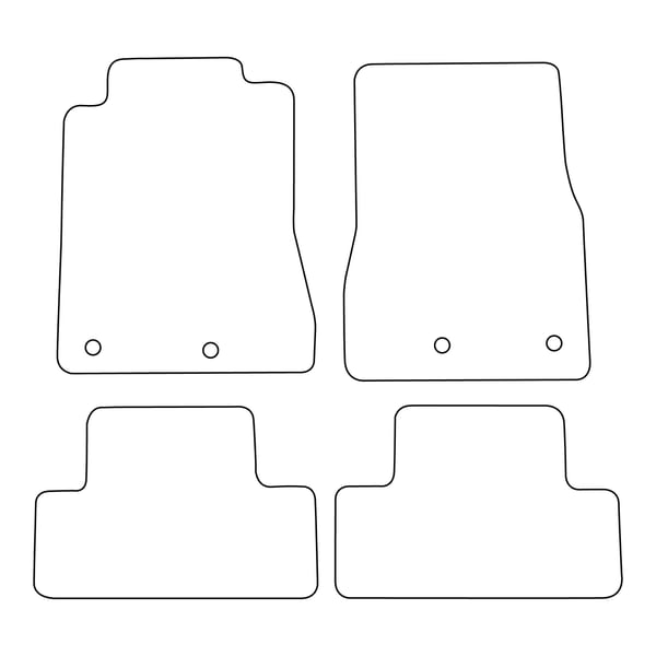 Set med velourmattor som passar Ford Mustang V Lift 2011-2014 - röda detaljer