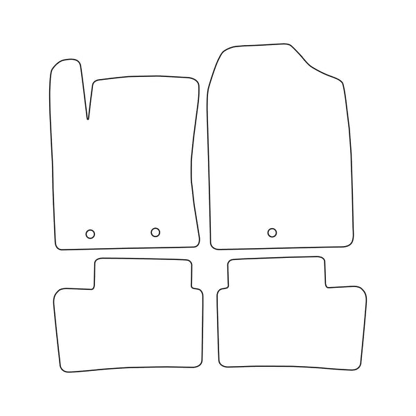 Veluurilattiamatot Hyundai i10 II 2013-2019 - mustat reunukset