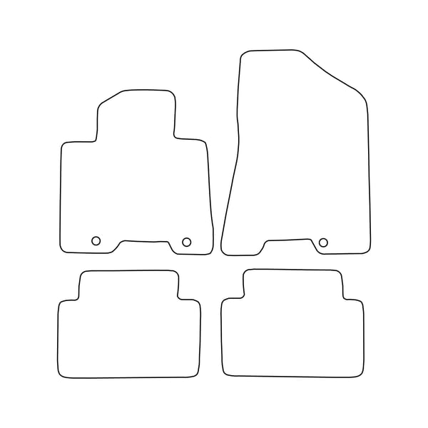 Velour-lattiamatot Hyundai Tucson III 2015-2018 - mustat reunukset