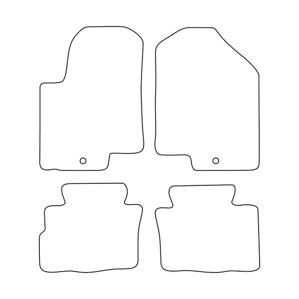 Sæt med velourmåtter til Kia Soul I 2008-2010 - røde detaljer