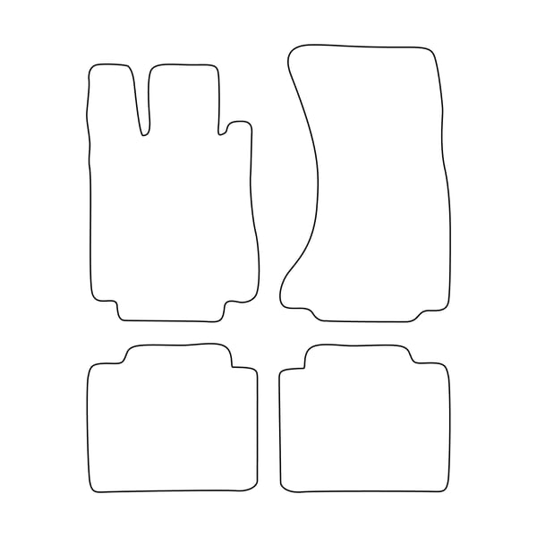 Veluurilattiamatot Mercedes S-klass W220 4-matic 1998-2005 - mustat reunukset