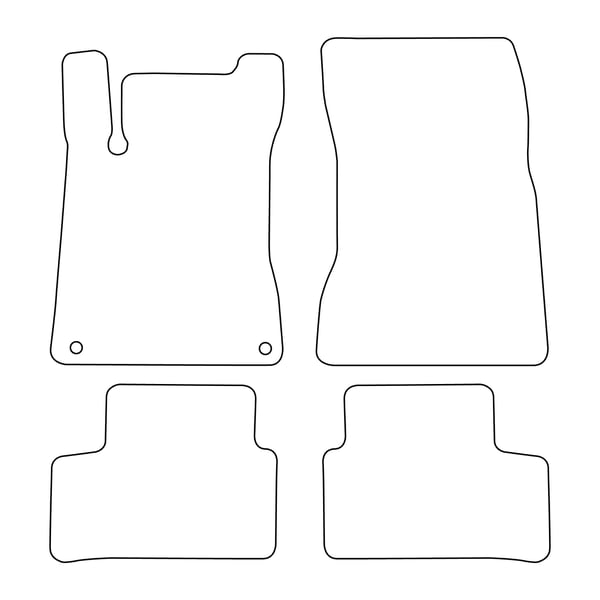 Velour-lattiamatot sopivat Mercedes B-klass W247 2018- - siniset reunukset