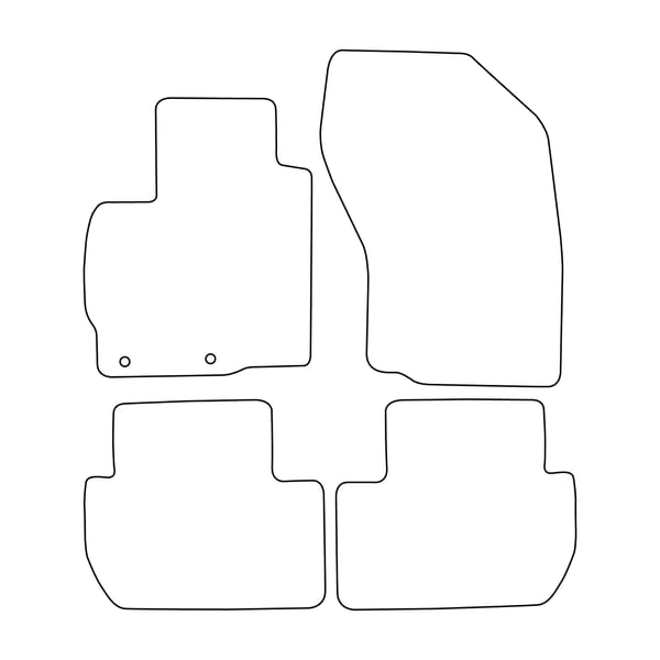 Velour-lattiamatot Peugeot 4007 2007-2012 - siniset koristeet